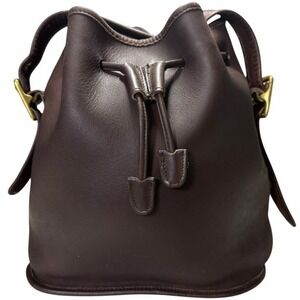 Coach 9952 VTG Lula Legacy Bucket Bag Mahogany Leather Drawstring Crossbody